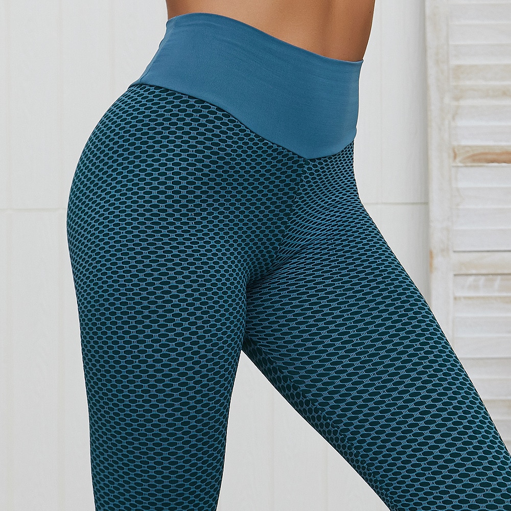 Seamless Fitness Women Leggings Fashion Patchwork Print High Waist Elastic Push Up Ankle Length Polyester Leggings